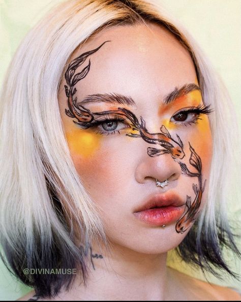 Koi Fish Makeup, Makeup Avant Garde, Comparing Myself To Others, Makeup Runway, Colourful Makeup, Fish Makeup, Makeup Asian, Play Makeup, High Fashion Makeup