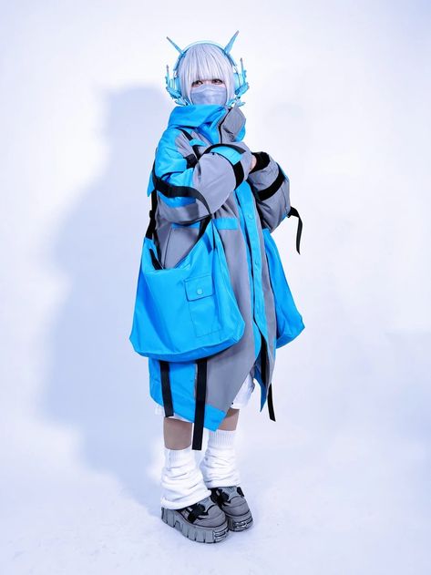 Cyber | Japanese Fashion Wikia | Fandom Futurecore Outfits, Cyberpop Aesthetic Outfit, Futuristic Aesthetic Fashion, Asian Cyberpunk Fashion, Japanese Cyberpunk Fashion, Cybertech Fashion, Blue Cyberpunk Outfit, Cybercore Outfit Futuristic, Futuristic Cyberpunk Fashion