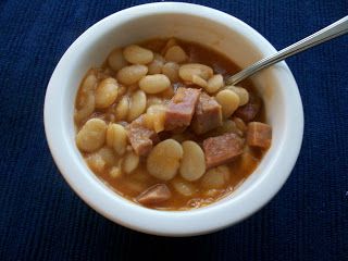 Martha's Recipe Cabinet: Lima Bean Soup Ham And Beans Soup, Lima Bean Soup, Ineskohl Kitchen, Beans And Ham, Sweet Hawaiian Crockpot Chicken Recipe, Beans Soup, Beans And Cornbread, Ham Hocks, Comfort Soup Recipes