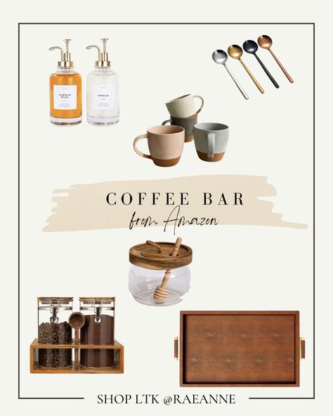 Coffee Bar Spoon Holder, Coffee Bar Styling, Office Coffee Bar, Amazon Kitchen Must Haves, Coffee Area, Bedroom Color Combination, Vanilla Spice, Coffee Spoons, Bar Spoon