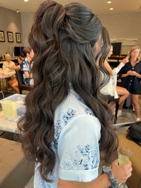 Bridesmaid Hair Inspo, Bridemaids Hairstyles, Cute Prom Hairstyles, Formal Hairstyles For Long Hair, Pageant Hair, Tutorial Hair, Colour Hair, Colors Hair, Simple Prom Hair