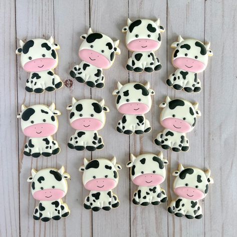 Cookies For Sale, Cow Birthday Cake, Cow Baby Shower Theme, Cow Print Birthday, Cow Cookies, Cow Birthday Parties, Cow Cakes, Cow Baby Showers, Farm Themed Birthday Party