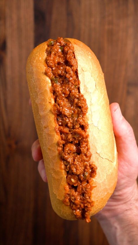 Vegan Sloppy Joes - Thee Burger Dude Camp Friends, 2024 Holidays, Vegan Sloppy Joes, Vegan Sandwiches, Meat Replacement, Vegan Worcestershire Sauce, Vegan Bacon, Vegan Brunch, Sandwich Shop