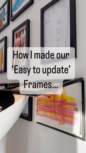 Changeable Art Frames, Hinged Picture Frame On Wall, Hinge Picture Frame, Changeable Picture Frame, Diy Front Opening Picture Frame, Diy Magnetic Picture Frame, Diy Magnetic Frame, Diy Changeable Art Frame, Easy Change Picture Frame