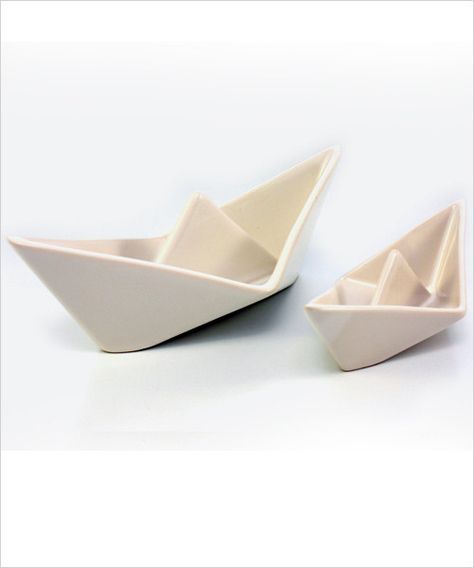 Modern Ceramics Origami Boat Snack Dish Origami Boat, Pottery Lessons, Snacks Dishes, Boat Art, Ceramics Projects, Ceramic Tableware, Ceramic Vessel, Modern Ceramics, Clay Sculpture