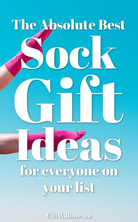 These sock gift ideas are the perfect unique gift for everyone on your list!  Socks are always a fun gift to get and they work for everyone! Sock Basket Gift, Stuffed Socks Gift Exchange Ideas, Sock Sayings For Gifts, Creative Ways To Give Socks As A Gift, Stuffed Socks Gift Exchange, Christmas Sock Exchange Ideas, Fuzzy Socks Christmas Gift Ideas, Socks Gift Wrapping Ideas, Cozy Socks Gift Ideas