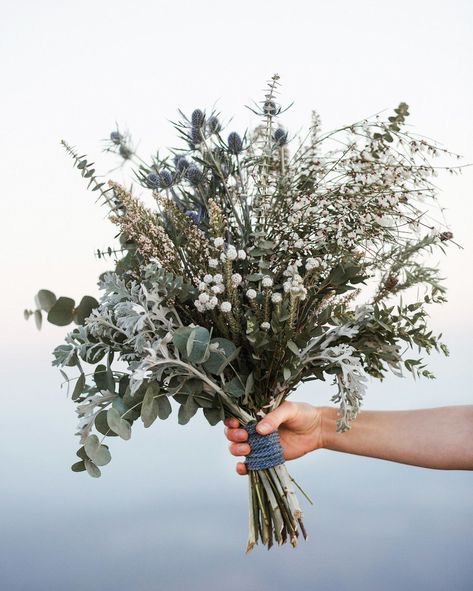 The herbs in this clutch by Capucine Atelier Floralcomplemented wildflowers for an overall rustic aesthetic. #Wedding #Flowers #WeddingBouquets #Inspiration #Herb #WeddingIdeas | Martha Stewart Weddings - 20 Wedding Bouquets and Arrangements Packed with Fresh Herbs Herb Centerpieces, Wedding Bouquet Arrangements, Herb Wedding, Bouquet Champetre, Wedding Flower Guide, Fresh Wedding Flowers, Bouquet Images, A Bunch Of Flowers, French Wedding Style