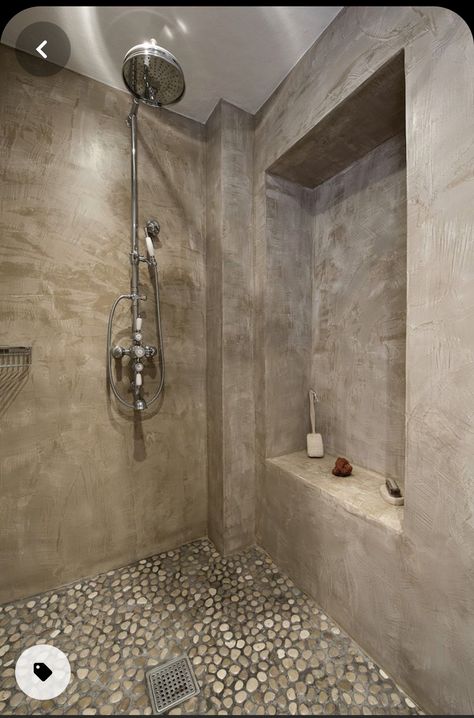 Rock Shower, Concrete Shower, Industrial Style Bathroom, Concrete Bathroom, Bathroom Design Inspiration, Bathroom Remodel Shower, Dream Bathrooms, Bathroom Remodel Master, Wet Rooms