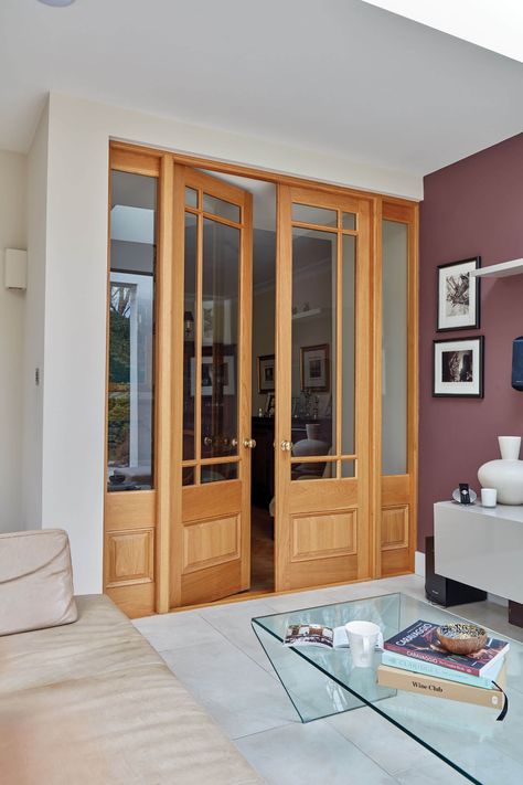 Glass Double Doors, Kitchen Door Designs, Interior Double Doors, Victorian Front Doors, Oak Room, Internal Double Doors, Internal Glazed Doors, Window Glass Design, Door And Window Design