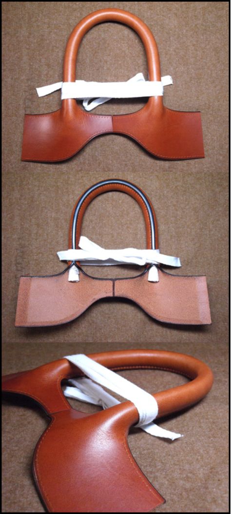 handle design Leather Bag Tutorial, Leather Tutorial, Diy Leather Bag, Leather Crafting, Leather Workshop, Leather Carving, Leather Art, Leather Ideas, Sewing Leather