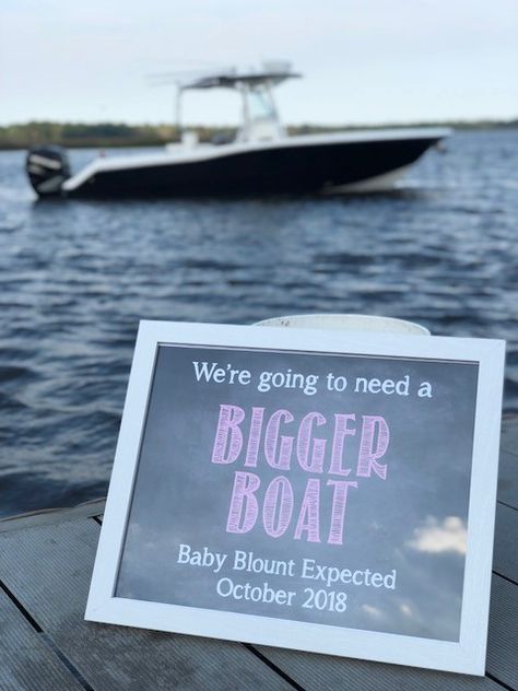 Baby on board, Were going to need a bigger boat, baby announcement, boat announcement Fishing Baby Announcement, Fishing Pregnancy Announcement, 2nd Pregnancy Announcements, Beach Pregnancy Announcement, Pregnancy Announcement To Parents, Twins Announcement, Baby Announcement Pictures, Gender Reveal Themes