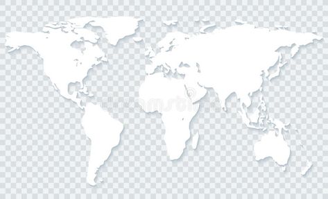 World map on transparent background. White world map with shadow on transparent , #AD, #transparent, #background, #World, #map, #White #ad Word Map, Global Map, Background White, Inspiration Ideas, Photo Illustration, Product Design, World Map, Stock Illustration, Transparent Background