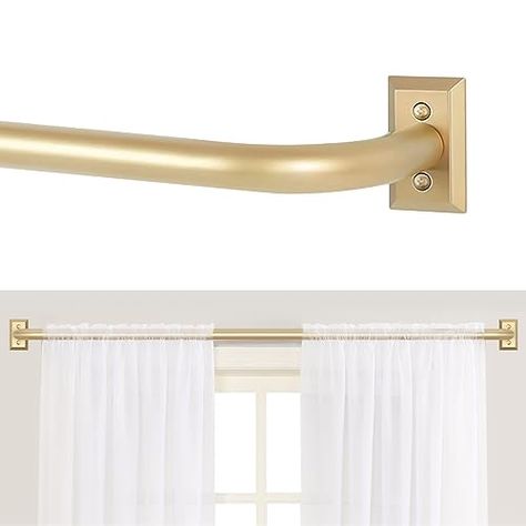 Blackout Curtain Rod, Wall Wrap, Curved Curtain Rods, Wrap Around Curtain Rod, Gold Curtain Rods, Outdoor Curtain Rods, Installing Curtain Rods, Window Wrap, Gold Curtains