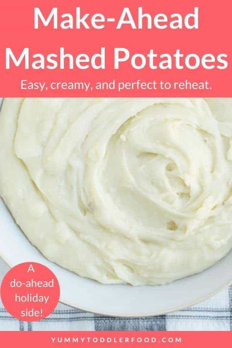 With an easy technique and a simple reheat-to-perfection method, these Make-Ahead Mashed Potatoes are a great way to get ahead for holiday meals when you're busy with all of the things. #makeaheadmashedpotatoes #healthymashedpotatoes #thanksgivingrecipes #easythanksgiving Make Ahead Potatoes, Boiled Green Beans Recipe, Kid Friendly Holiday Recipes, Kid Friendly Side Dishes, Reheat Mashed Potatoes, Healthy Mashed Potatoes, Make Ahead Mashed Potatoes, Quick Family Dinners, Easy Mashed Potatoes