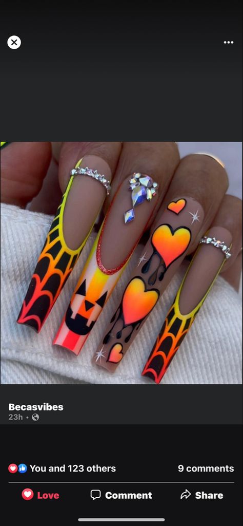 Horror Nails, Holloween Nails, Halloween Acrylic Nails, French Tip Nail Designs, Nails Today, Dope Nail Designs, Gem Nails, Halloween Nail Designs, Halloween Nail