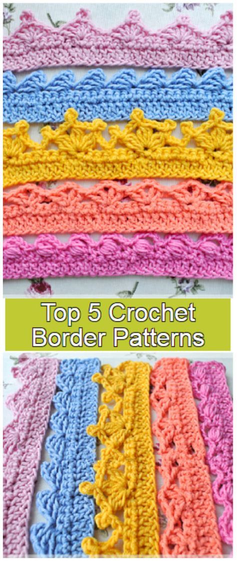 Top 5 Crochet Border Patterns and Tutorials - Crochet Kingdom Lace Pattern Design, Crochet Edging Patterns Free, Crochet Blanket Border, Crochet Blanket Edging, Border Patterns, Crochet Border Patterns, Crochet Border, Fall Crochet, Crochet Stitches Free