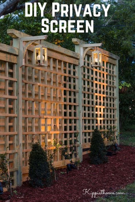 Diy Privacy Screen, Outdoor Privacy Screen, Diy Garden Patio, Diy Garden Trellis, Diy Backyard Patio, Garden Patio Decor, Privacy Fence Designs, Privacy Landscaping, Backyard Privacy