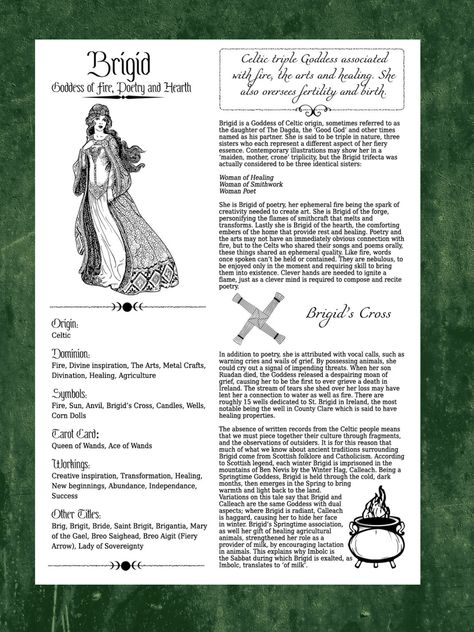 Brigid: Celtic Goddess Profile Brigit Celtic Goddess, The Goddess Brigid, Brigit Goddess Celtic Mythology, Brigid Celtic Goddess, Brigid Goddess Correspondences, Brigid Symbols, Ceridwen Celtic Goddess, Nordic Witchcraft, Witch Culture