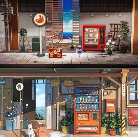 Lacey on Instagram: “A fun seaside train station recreation. I spent way too much time going back and forth making the smallest adjustments 🫠 🏷…” Animal Crossing Train Station, Acnh Train Station, Japanese Train Station, Japanese City, 3d Inspiration, Minecraft Inspiration, Acnh Inspo, Petrol Station, Animal Crossing Pocket Camp