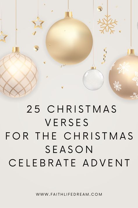 Bring your focus back to Jesus with these 25 Christmas Bible Verses. Journey through the Christmas story during advent and then read verses of Peace, Hope and Love for the season.  Read more at the blog. Jesus Christmas Bible Verse, Nativity Quotes Christmas, Jesus Christmas Quotes Faith, Hope Peace Joy Love Advent, Christian Quotes For Christmas, Bible Verses Christmas Scriptures, Christian Christmas Verses, Christmas Quotes About Jesus, Bible Quotes Christmas