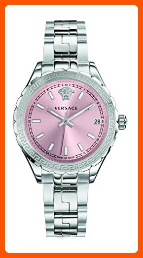 Versace Women's 'HELLENYIUM' Swiss Quartz Stainless Steel Casual Watch (Model: V12010015) - All about women (*Amazon Partner-Link) Versace Watches Women, Versace Watches, Black Gold Sunglasses, Ladies Bracelet Watch, Watch Womens, Versace Pink, Versace Watch, Versace Accessories, Womens Watches Luxury