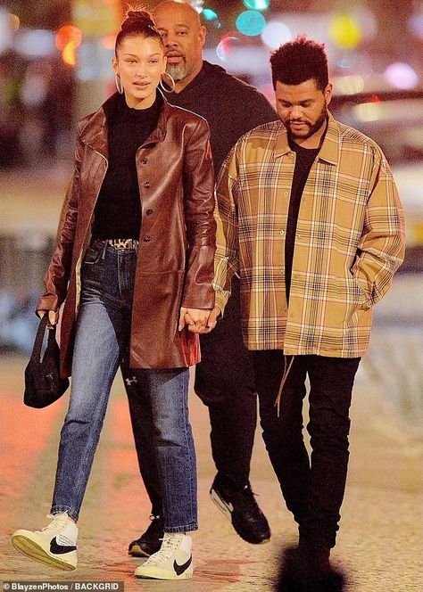 Brown Leather Coat, Abel Tesfaye, Denim Bottoms, 22nd Birthday, Cover Girl, Star Style, The Weeknd, Cropped Denim, Bella Hadid