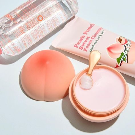 Peach Punch, Koleksi Makeup, Alat Makeup, Peach Makeup, Kawaii Makeup, Peach Aesthetic, Sweet Peach, Nails Pink, Tony Moly