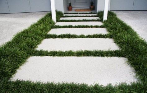 Concrete Pavers With Dward Mondo Grasses : Ground Cover Plants Between Pavers Plants Between Pavers, Backyard Grass Landscaping, Backyard Pavers, Grass Pavers, Playground Landscaping, Pavers Backyard, No Grass Backyard, Backyard Gazebo, Grasses Landscaping