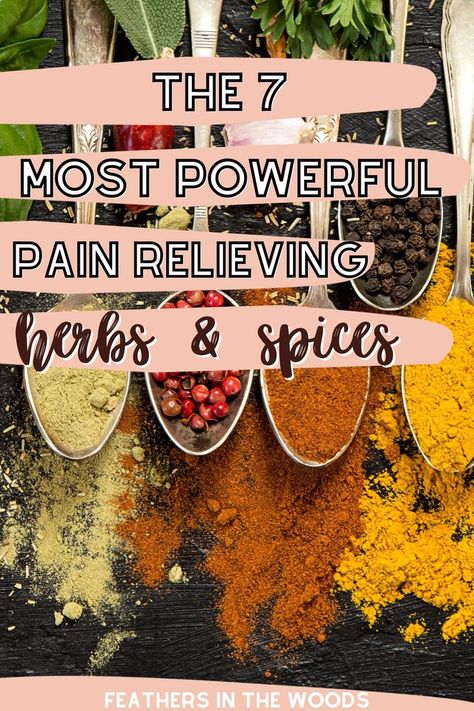 Natural pain relievers: using common herbs and spices Herbs For Headaches, Herbal Medicine Recipes, Herbal Remedies Recipes, Natural Pain Relievers, Pain Relief Remedies, Cold Sores Remedies, Muscle Soreness, Tooth Pain, Natural Healing Remedies