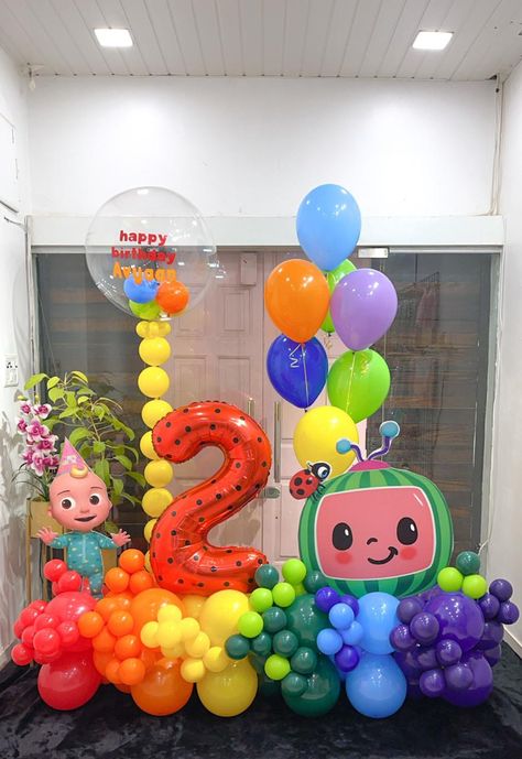 Cocomelon, Birthday, Celebration, Decor, Vibrant Cocomelon Park Party Ideas, Coco Melon Balloon Arch, Coco Melon Second Birthday, Cocomelon Balloon Decoration, Cocomelon Birthday Party Decorations, Coco Melon Party Ideas, Coco Melon Theme Party, Cocomelon Balloons, Cocomelon Party Decorations