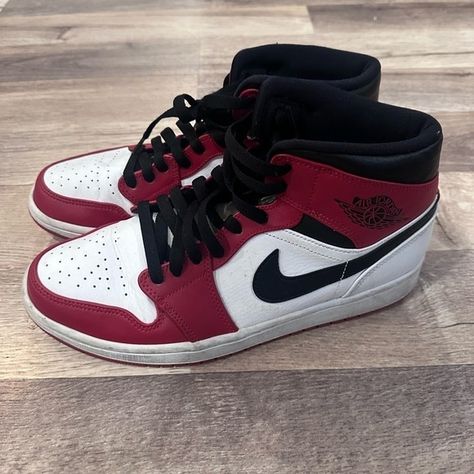 Nike Air Jordan 1 mid Chicago men’s sneaker Air Jordan 1 Mid Chicago, Jordan 1 Mid Chicago, Comfortable Loungewear, Men Nike, Air Max 720, Air Max 98, Nike Air Jordan 1 Mid, Converse Chuck 70, Air Max Plus