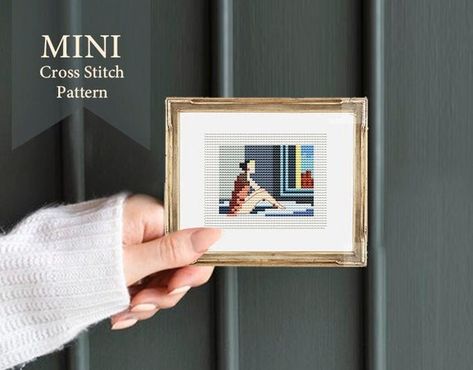 Bedroom In Arles, Art Cross Stitch, Cross Stitch Beginner, Tiny Cross Stitch, Small Cross Stitch, Winslow Homer, Edward Hopper, Mini Cross Stitch, Mini Cross