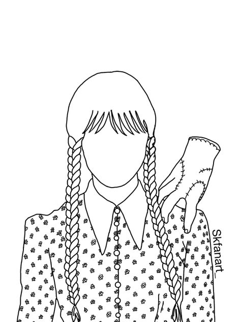 Wednesday Addams Coloring Pages, Rose Line Art, Embroidery Things, Flower Drawings, Fashion Drawing Sketches, Image Chat, Easy Flower, Creative Profile Picture, Dark Art Drawings