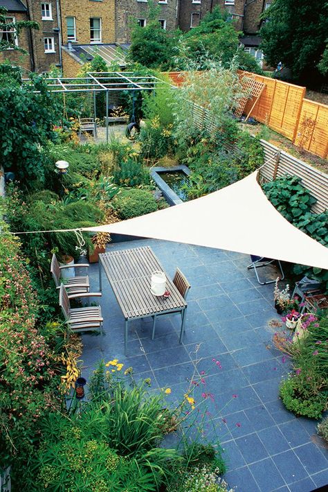 Garden Sail, Small Garden Pergola, Garden Shade, Garden Pergola, Alternative Seating, Garden Seating Area, Sail Cloth, Courtyard Gardens, Courtyard Gardens Design