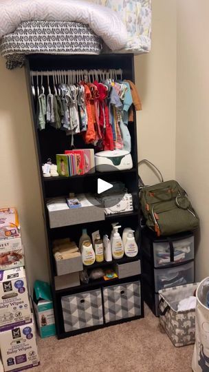 400K views · 31K reactions | I love the way my Baby’s DIY Closet turned out! 🩵 What DIY projects are you working on? Comment below! 

#diy #diyprojects #diycloset #pregnant | Chanelle Epps | theronpuyot · Original audio Nursery Without Closet Ideas, Diy Baby Closet Bookshelf, Baby Closet Ideas, Diy Baby Closet, Checklist Newborn, Diy Nursery Closet, Closet Bookshelves, Bookshelf Closet, Diy Clothes Storage