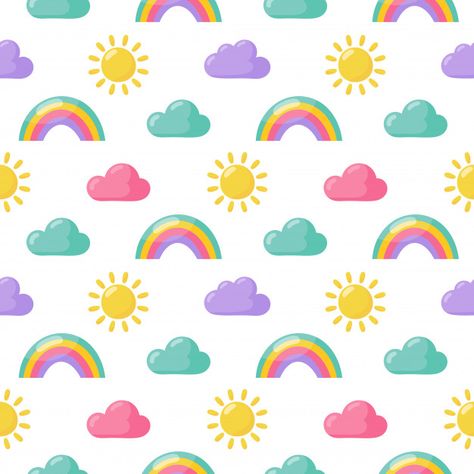 Rainbow Pattern Design, Trending Patterns, Rainbow And Clouds, Emoji Patterns, Baby Heart, Word Patterns, Diy Room Decor For Teens, Valentines Patterns, Animal Print Wallpaper