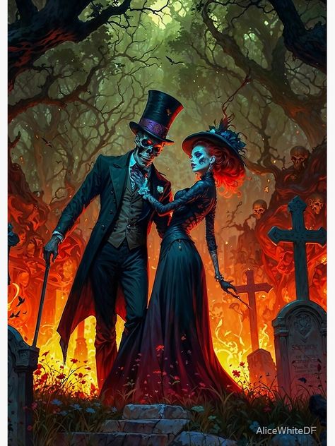 "Baron Samedi and Maman Brigitte" Metal Print for Sale by AliceWhiteDF Baron Samedi Maman Brigitte, Maman Brigitte Voodoo, Halloween Ilustraciones, Witchcraft Meaning, Magick Crafts, Small Sitting Rooms, Baron Samedi, Sitting Rooms, Magick Spells