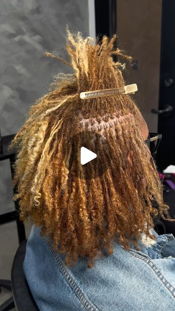 Blonde Microlocs Black Women, Ginger Sisterlocks, Blonde Dreads Black Women, Brown And Blonde Locs, Honey Blonde Locs Black Women, Honey Blonde Dreads, Brown Locs Black Women, Blonde Microlocs, Copper Locs Black Women