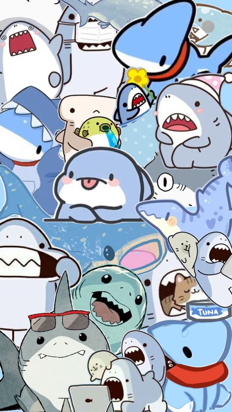 Shark Art, Simple Phone Wallpapers, Cute Shark, Pretty Wallpapers Backgrounds, Kawaii Wallpaper, Cute Backgrounds, Computer Wallpaper, Cute Wallpaper Backgrounds, Fantastic Beasts