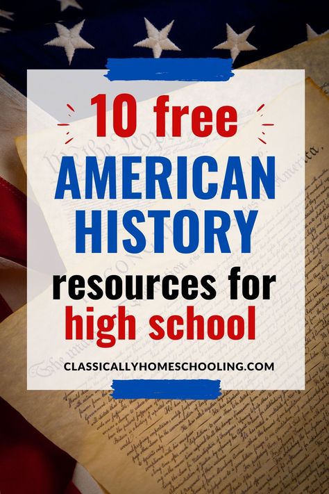 World History High School, American History Lessons Free Printable, Middle School Us History, World History Curriculum High Schools, High School American History, High School World History, Instructional Activities, Homeschool High School Curriculum, Teaching American History