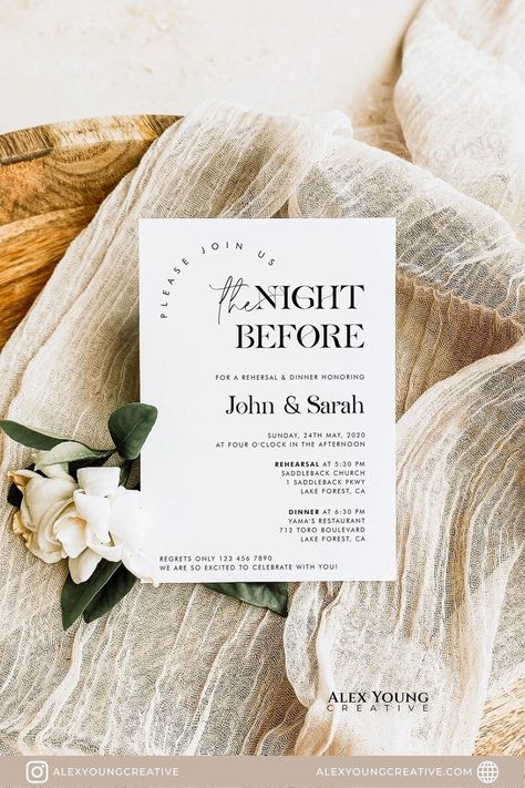 Buy Minimal Wedding Rehearsal Template Modern the Night Before Online in India - Etsy Rehersal Dinner Invitations, The Night Before Rehearsal Dinner, Wedding Rehearsal Invitations, Rehearsal Dinner Invite, Night Before Wedding, Rehearsal Invitations, January Wedding, Rehearsal Dinner Invitation, Dinner Decoration