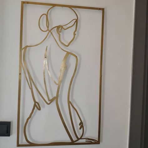 "Set of 2 Gold Female Line Art🌸" Feminine Home Decor, Women Sculpture, Wall Art Women, Feminine Home, Female Line Art, Sculpture Wall Art, Female Body Art, Abstract Metal Wall Art, Sculpture Wall