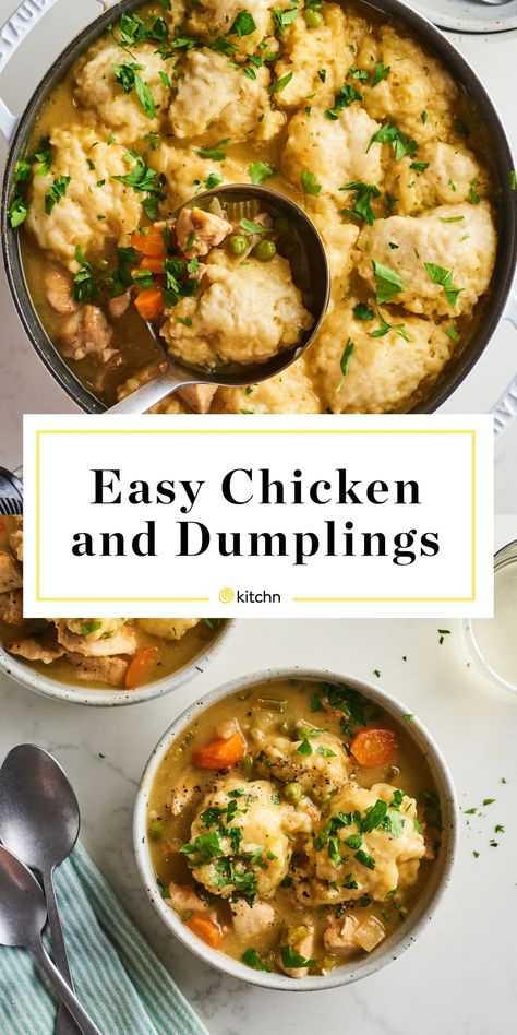 Chicken Stew And Dumplings, Easy Chicken And Dumplings Recipe, Easy Weeknight Chicken, Easy Chicken And Dumplings, Weeknight Chicken, Chicken And Dumplings Recipe, Stew And Dumplings, Chicken Dumplings, Dumplings Recipe