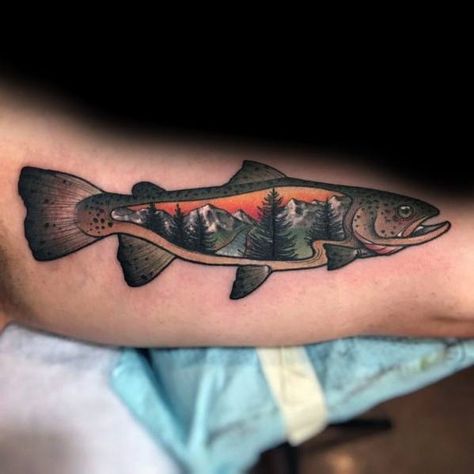 Fisherman Tattoo, Salmon Tattoo, Trout Tattoo, Fly Fishing Tattoo, Men's Small Tattoo, Small Tattoos For Guys, Sleeve Tattoos For Women, Ink Ideas, Pattern Tattoo