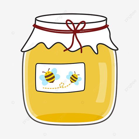 Honey Cartoon, Honey Clipart, Jar Clipart, Jar Of Honey, Typography Design Tutorial, Honey Jars, Bee Printables, Background Cartoon, Cartoon Bee