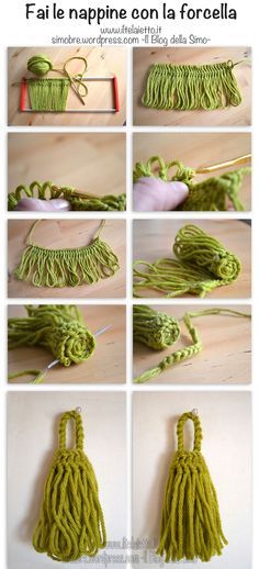 Tutorial - tassel with hairpin lace Crochet With Tassels, Tassel Tutorial, Crochet Tassels, Hairpin Crochet, Lace Tutorial, Hairpin Lace Crochet, Broomstick Lace, Crochet Free Patterns, Hairpin Lace