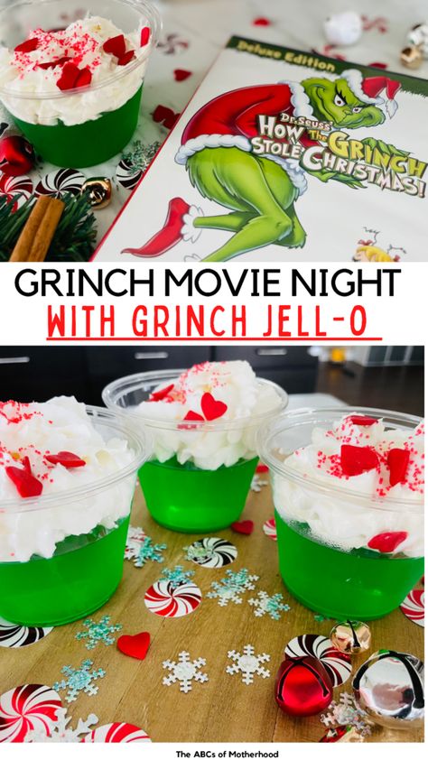 Grinch Movie Night, Grinch Christmas Treats, Grinch Snack, Grinch Day, Grinch Movie, Grinch Crafts, The Grinch Movie, Grinch Christmas Party, Christmas Movie Night