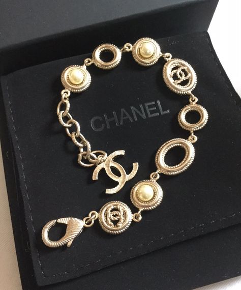 CHANEL+Classic+Gold+Metal+CC+Pearl+Bracelet+Vintage+Style+Authentic+NIB Chanel Coffee, Chanel Charm Bracelet, Vintage Chanel Jewelry, Sophie's Choice, Chanel Mademoiselle, Coco Chanel Mademoiselle, Chanel Bracelet, Chanel Boutique, Chanel Pearls