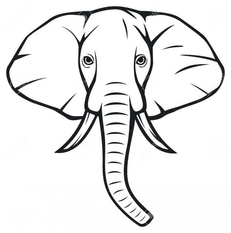 Baby elephant outline free download jpg Elephant Face Drawing, Elephant Head Drawing, Elephant Line Drawing, Elephant Paintings, Head Drawings, Elephant Template, Head Outline, Elephant Outline, Outline Template