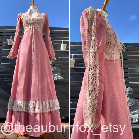 Cute Long Dress, 60s Maxi Dress, 70s Prairie Dress, 70s Prairie, Prairie Dresses, Sack Dress, Sax Dress, Gunne Sax Dress, 70s Inspired Fashion